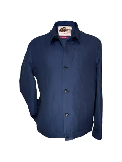 Luciano Barbera Button-up Windbreaker In Blue