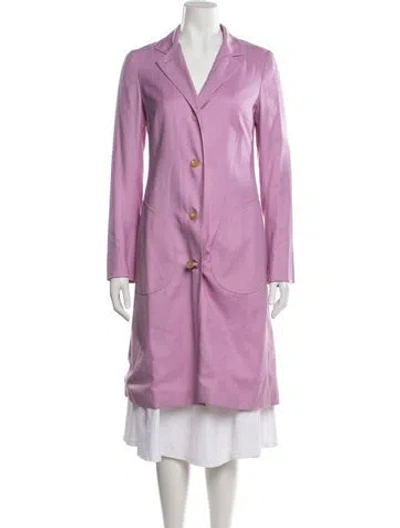 Pre-owned Luciano Barbera Cashmere Coat In Purple