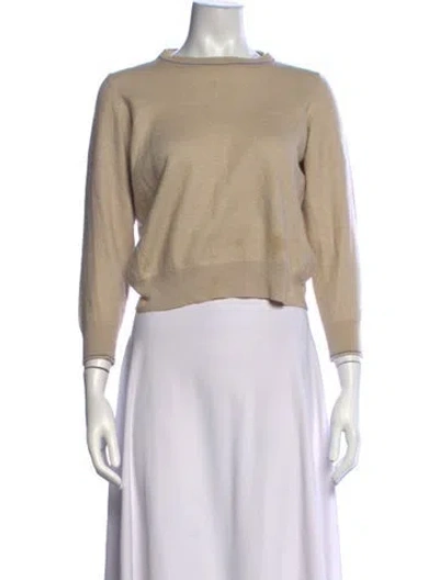 Pre-owned Luciano Barbera Cashmere Crew Neck Sweater In Neutrals