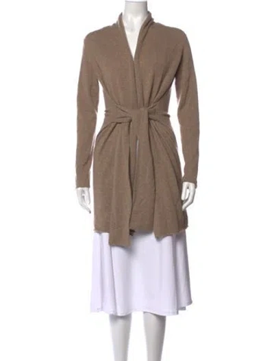 Pre-owned Luciano Barbera Cashmere Open Front Sweater In Neutrals
