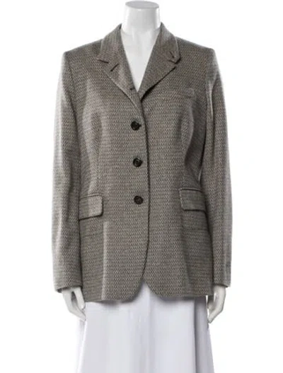 Pre-owned Luciano Barbera Cashmere Tweed Pattern Blazer In Gray