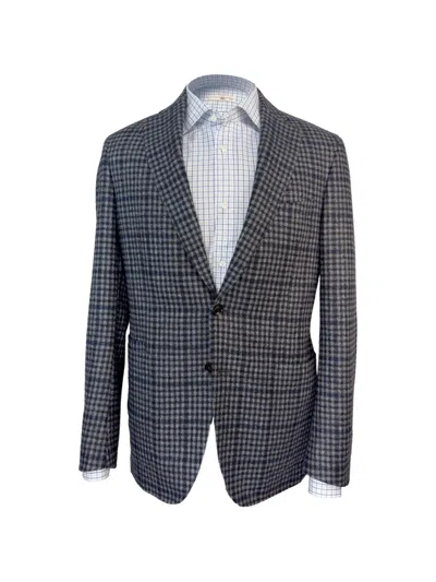 Luciano Barbera Check Single-breasted Suit Jacket In Gray