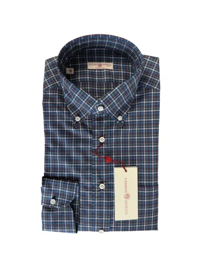 Luciano Barbera Checked Buttoned Shirt In Blue