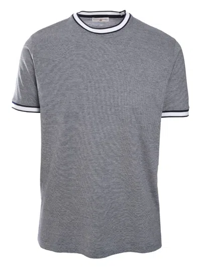 Luciano Barbera Contrasting-trim T-shirt In Blue