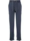 Luciano Barbera Drawstring-waist Straight-leg Trousers In Blue