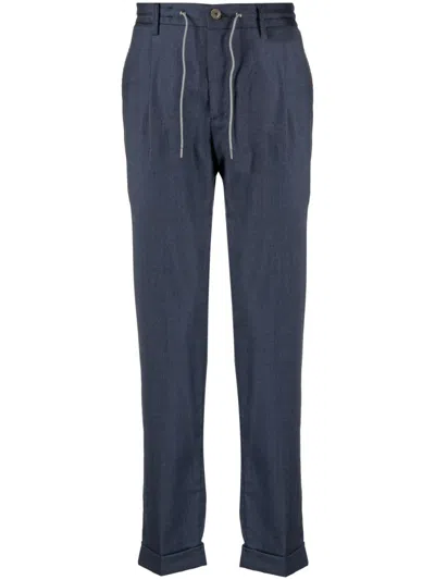 Luciano Barbera Drawstring-waist Straight-leg Trousers In Blue
