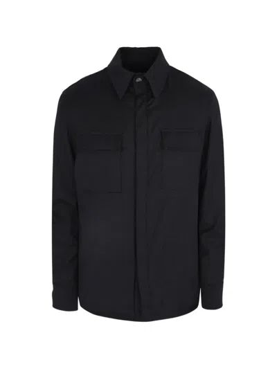 Luciano Barbera Flap-pocket Shirt Jacket In Black
