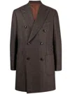 Luciano Barbera Houndstooth-pattern Wool Coat In Brown