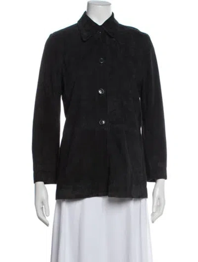 Pre-owned Luciano Barbera Leather Jacket In Black
