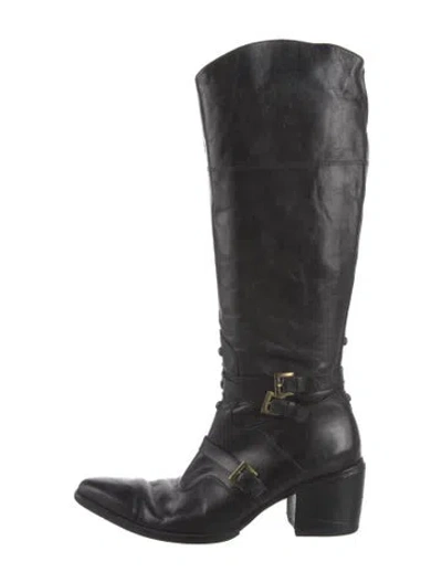 Pre-owned Luciano Barbera Leather Riding Boots In Black