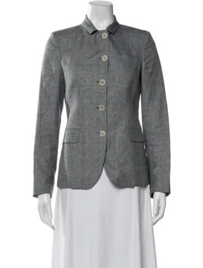 Pre-owned Luciano Barbera Linen Blazer In Gray