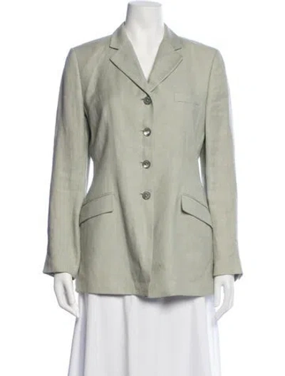 Pre-owned Luciano Barbera Linen Blazer In Green