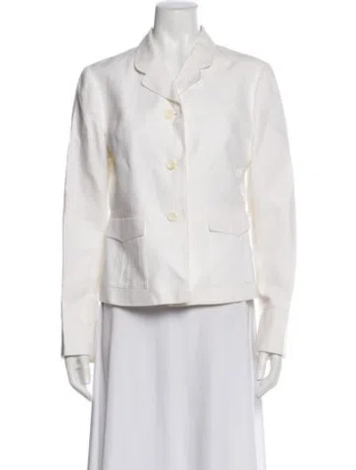 Pre-owned Luciano Barbera Linen Blazer In White