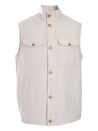 Luciano Barbera Linen Gilet