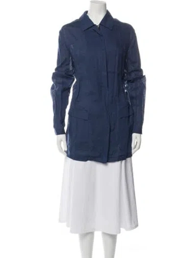 Pre-owned Luciano Barbera Linen Jacket In Blue