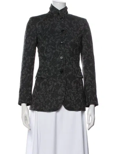 Pre-owned Luciano Barbera Linen Printed Jacket In Gray