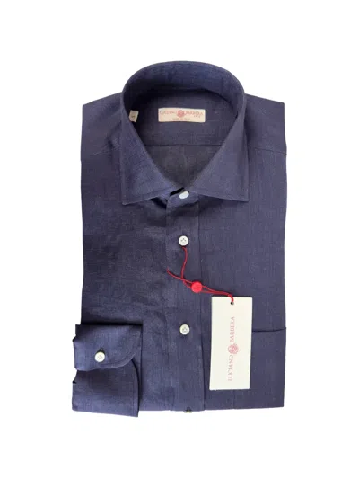 Luciano Barbera Linen Shirt In Blue