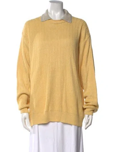 Pre-owned Luciano Barbera Linen Sweater In Yellow