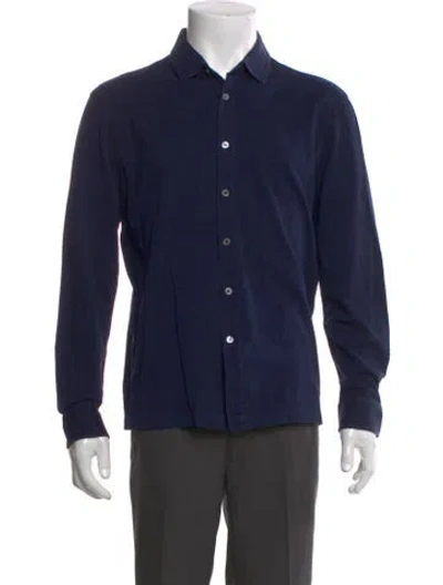 Pre-owned Luciano Barbera Long Sleeve Dress Shirt In Blue