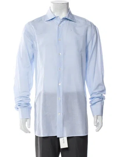 Pre-owned Luciano Barbera Long Sleeve Dress Shirt In Blue