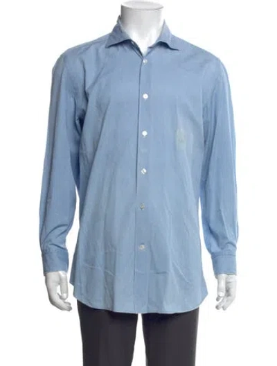 Pre-owned Luciano Barbera Long Sleeve Dress Shirt In Blue