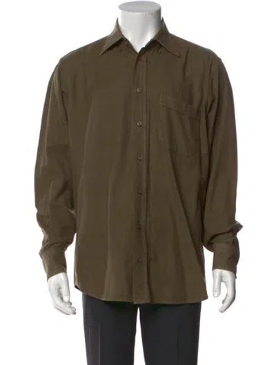 Pre-owned Luciano Barbera Long Sleeve Dress Shirt In Green