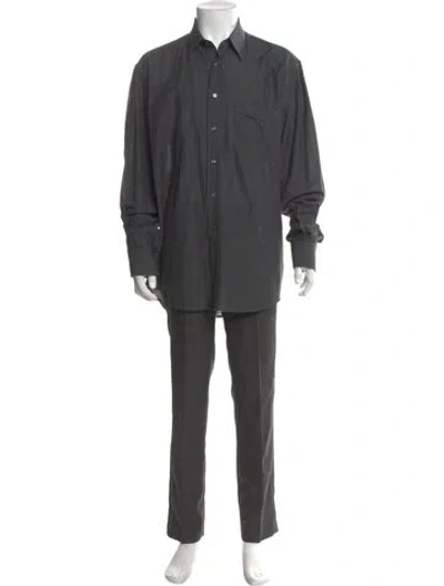 Pre-owned Luciano Barbera Long Sleeve Shirt In Gray