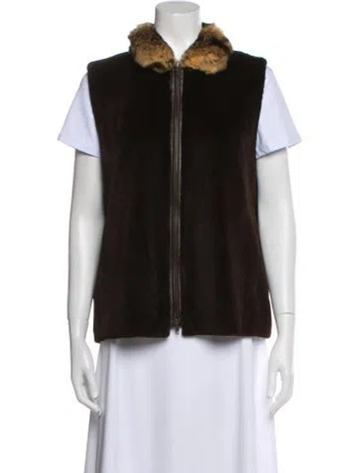 Pre-owned Luciano Barbera Mink Fur Jacket In Brown