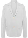 Luciano Barbera Notched-lapel Cotton Cardigan In Gray