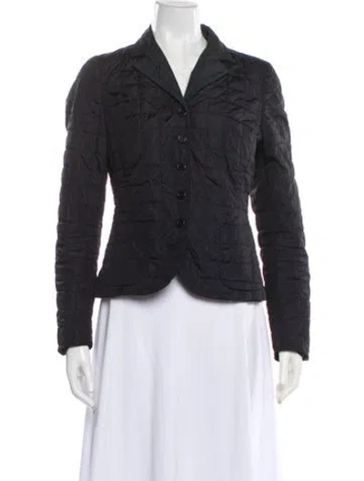 Pre-owned Luciano Barbera Nylon Plaid Print Blazer In Gray