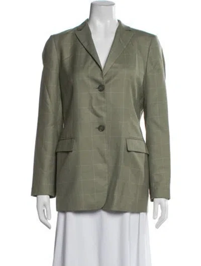 Pre-owned Luciano Barbera Plaid Print Blazer In Green