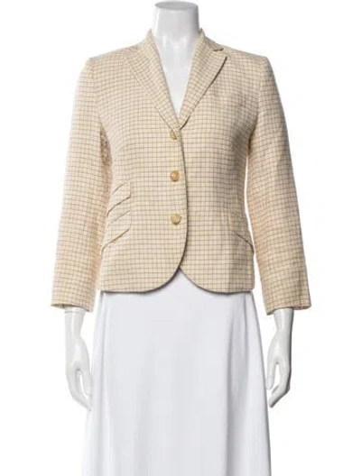 Pre-owned Luciano Barbera Plaid Print Blazer In Neutrals