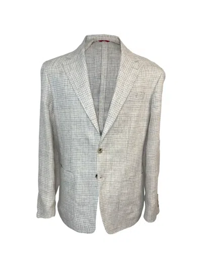 Luciano Barbera Plaid-pattern Notch-lapel Blazer In Neutral