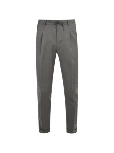 Luciano Barbera Pleated Drawstring Trousers In Gray