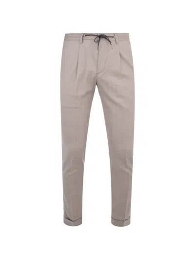 Luciano Barbera Pleated Drawstring Trousers In Neutral