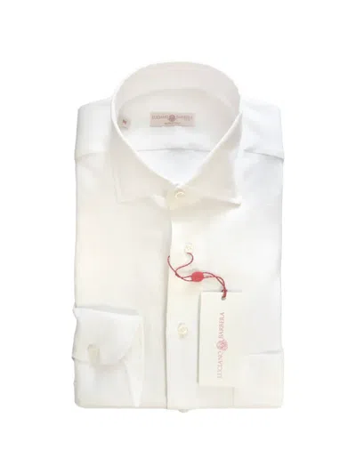 Luciano Barbera Point-collar Linen Shirt In White