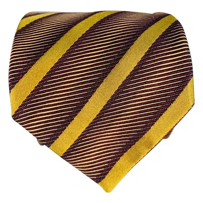 Pre-owned Luciano Barbera Purple Olive Diagonal Stripe Jacquard Silk Tie