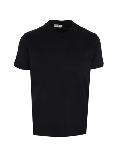 Luciano Barbera Ribbed-trim T-shirt In Blue