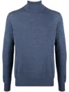 Luciano Barbera Roll-neck Wool Jumper In Blue