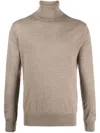 Luciano Barbera Roll-neck Wool Jumper In Brown