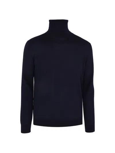 Luciano Barbera Roll-neck Wool Sweater In Blue
