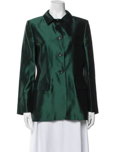 Pre-owned Luciano Barbera Silk Blazer In Green