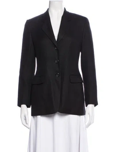 Pre-owned Luciano Barbera Silk Tweed Pattern Blazer In Black