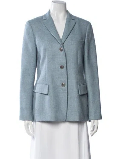 Pre-owned Luciano Barbera Silk Tweed Pattern Blazer In Blue