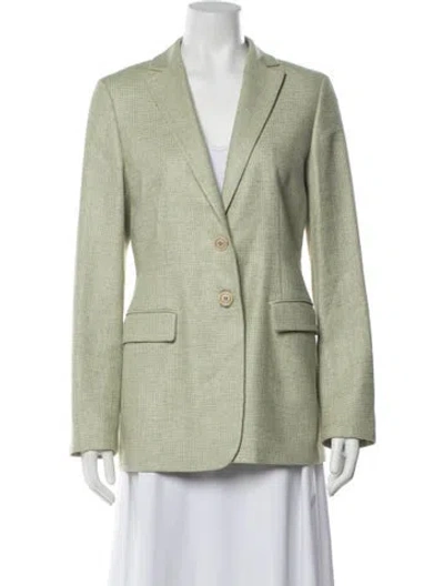 Pre-owned Luciano Barbera Silk Tweed Pattern Blazer In Green