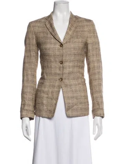 Pre-owned Luciano Barbera Silk Tweed Pattern Blazer In Multicolor