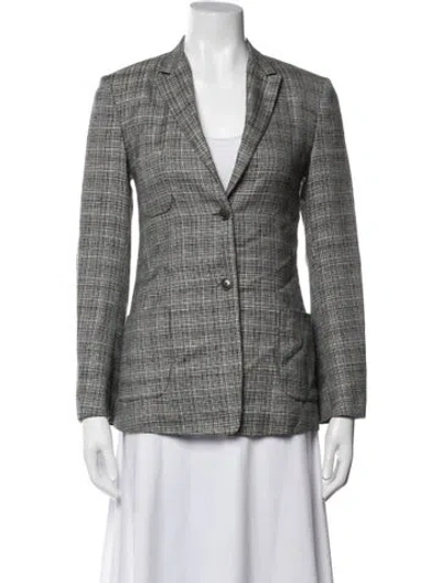 Pre-owned Luciano Barbera Silk Tweed Pattern Blazer In White