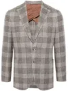 Luciano Barbera Single-breasted Tartan-check Blazer In Brown