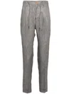 Luciano Barbera Slim-cut Linen Chino Trousers In Gray