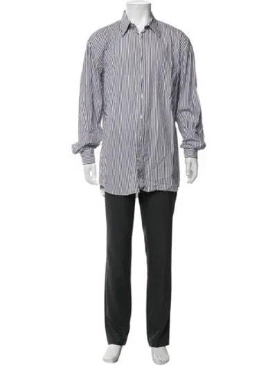 Pre-owned Luciano Barbera Striped Long Sleeve Dress Shirt In Multicolor
